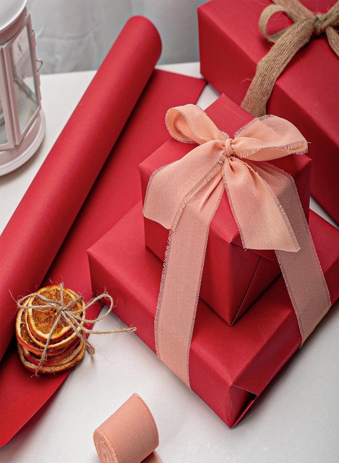 MAYPLUSS Red Kraft Paper Roll - Mini Roll- 17in x 32.8ft(46.8sqft) Recyclable Paper Perfect for Gift Wrapping, Craft,Moving Packing,Red Christmas Wrapping Paper,Parcel,Party,Birthday Wedding Christmas - Image 3